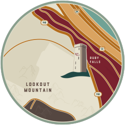 Map of Ruby Falls location